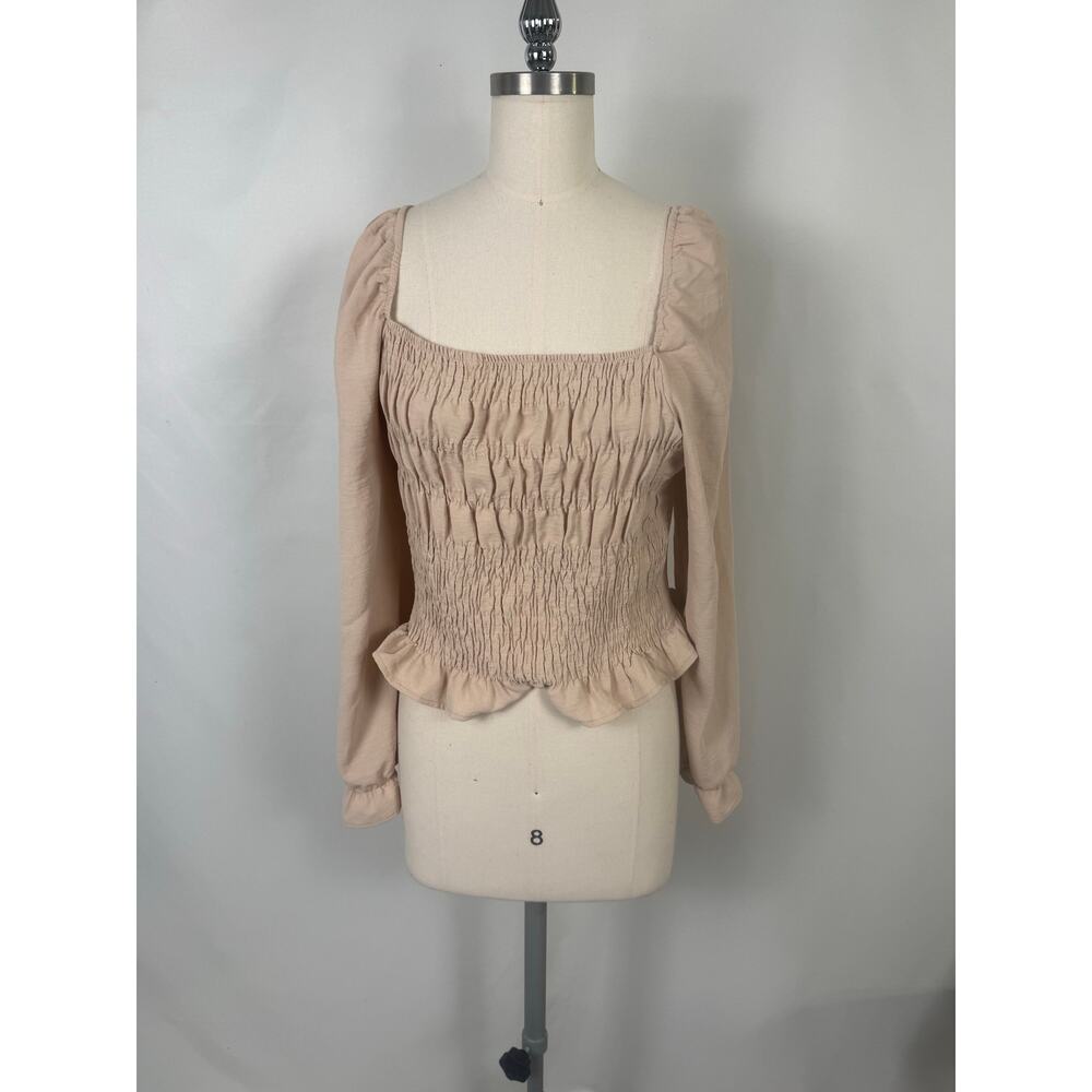 Blashe Large Fitted Coquette Cottagecore‎ Feminine Neutral Girly Ruffle Top